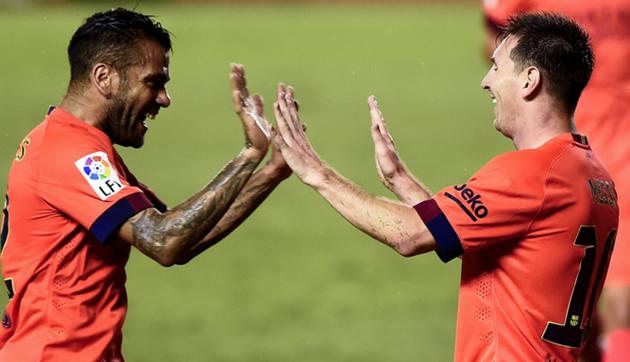 Даниэль Алвес и Лионель Месси, getty images