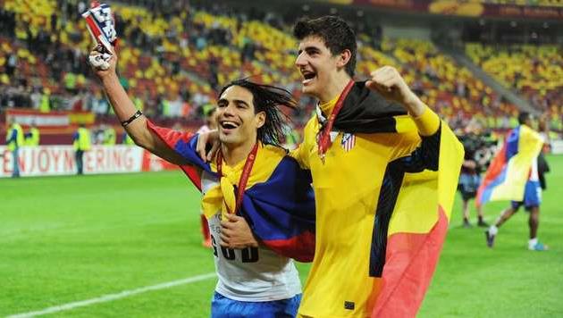 Фалькао и Куртуа, getty images