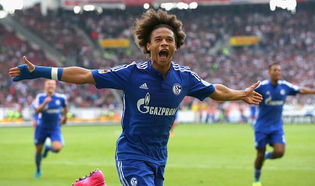 Сане празднует забитый мяч, Getty Images