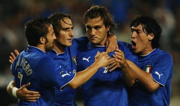 Алессандро Дель Пьеро, Франческо Тотти, Кристиан Вьери и Мауро Каморанези, Getty Images