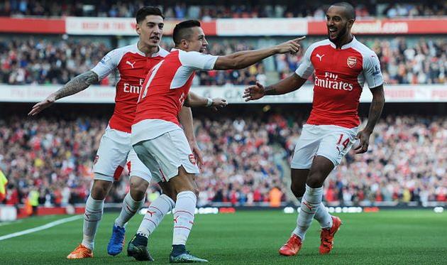 Арсенал празднует гол в ворота МЮ, Getty Images