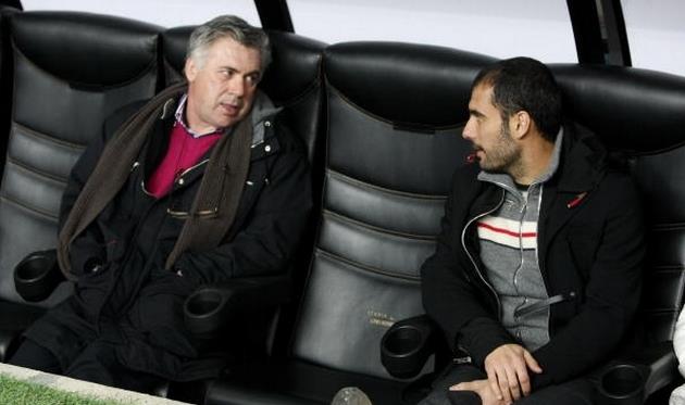 Карло Анчелотти (слева) и Хосеп Гвардиола (справа), Getty Images