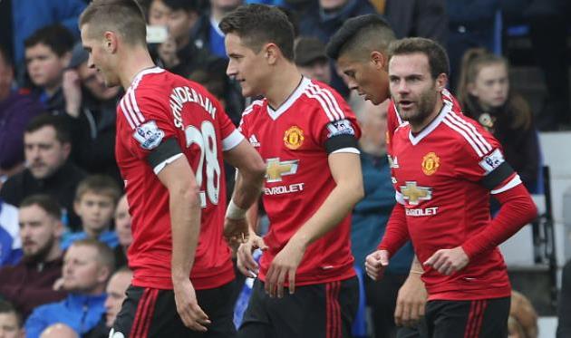 Эррера и партнеры после второго забитого мяча, Getty Images