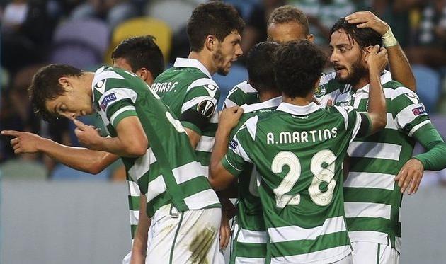 Спортинг празднует первую победу в группе, фото Getty Images