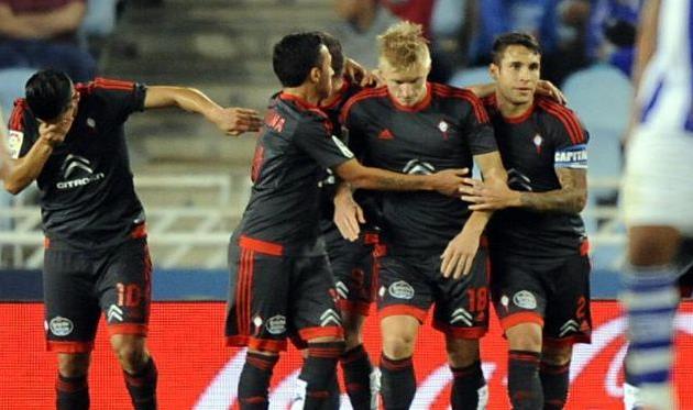 Сельта празднует гол Аспаса, La Liga