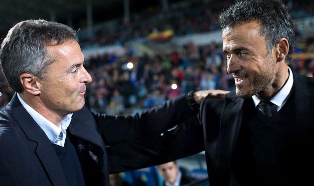 Луис Энрике (справа) приветствует своего коллегу из Хетафе, Getty Images