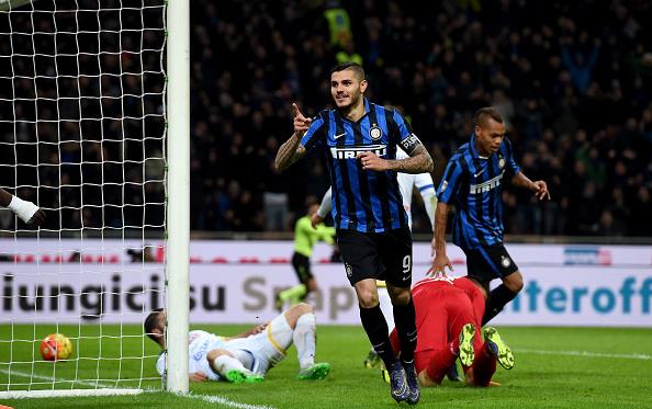 Мауро Икарди празднует взятие ворот Фрозиноне, Getty Images