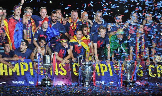 Барселона с трофеями, Getty Images