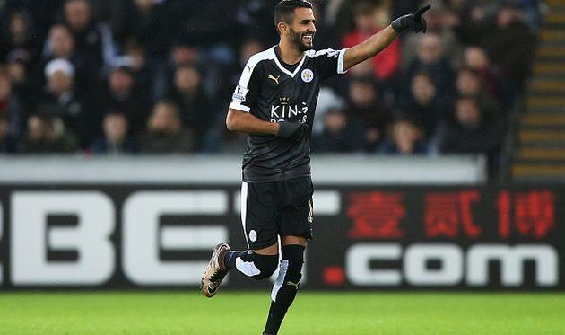 Рияд Марез трижды поразил ворота Суонси, Getty Images