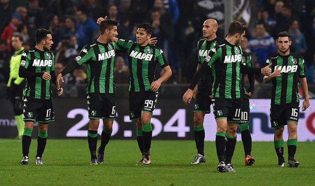 Сассуоло празднует победу, getty images