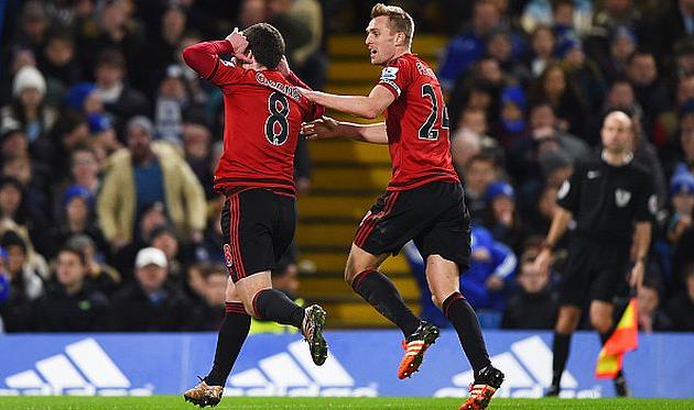 Гарднер и Флетчер празднуют взятие ворот, Getty Images