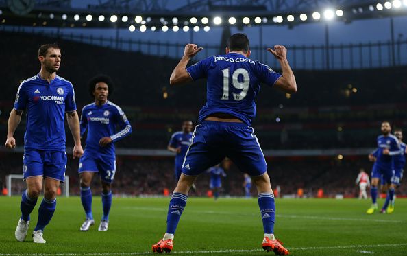 Диего Коста празднует свой гол, Getty Images