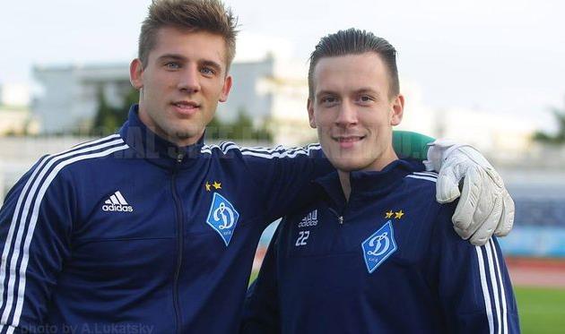 Виталийс Ягодинскис (справа) и Артур Рудько, fcdynamo.kiev.ua