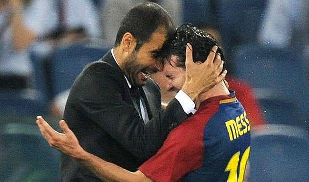 Хосеп Гвардиола и Лионель Месси, goal.com