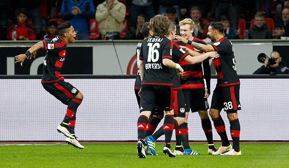 Радость игроков Байера, Getty Images
