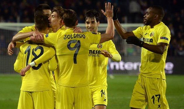 Вильярреал празднует победу, фото uefa.con