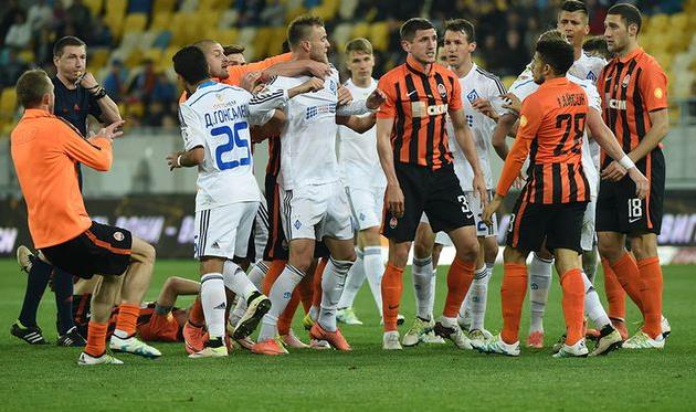 Эпизод массовой потасовки игроков Шахтера и Динамо, shakhtar.com