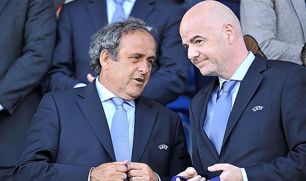Мишель Платини (слева) и Джанни Инфантино, getty images