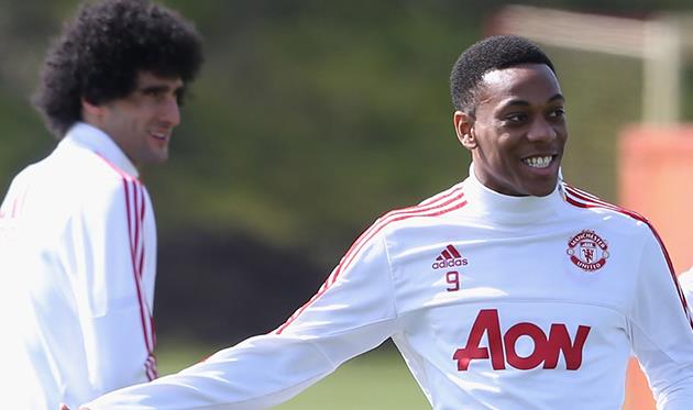 Маруан Феллаини и Антони Мартиаль, фото фк Манчестер Юнайтед