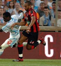 Седрик Канте в матче против Марселя, фото om.net