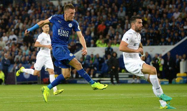 Варди открыл счет в матче с Суонси, premierleague.com