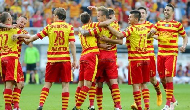 Радость после гола Хомченовского, Jagiellonia.pl