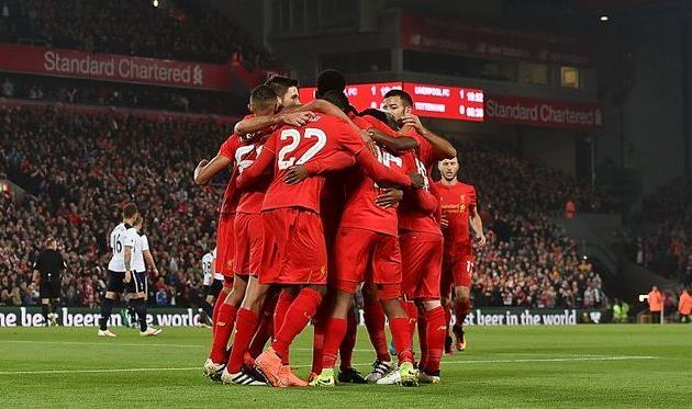 Радость игроков Ливерпуля, twitter.com/lfc