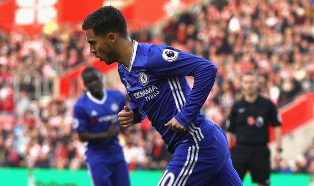 Эден Азар открыл счет в матче, twitter.com/ChelseaFC