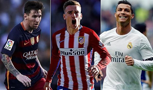 ЛИОНЕЛЬ МЕССИ, АНТУАН ГРИЗМАНН И КРИШТИАНУ РОНАЛДУ, GETTY IMAGES