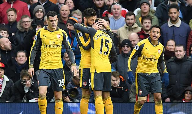 Арсенал празднует взятие ворот, Sky sports