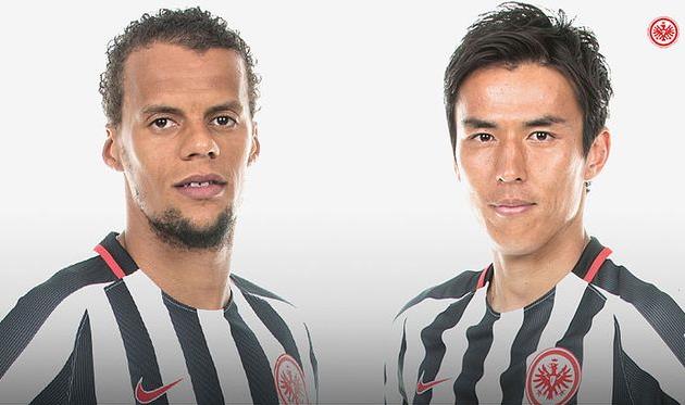 Тимоти Чендлер (слева) и Макото Хасебе, eintracht.de