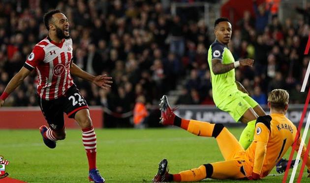 Редмонд празднует мяч в ворота Ливерпуля, twitter.com/southamptonfc