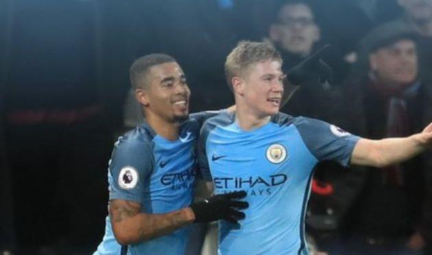 Де Брайне открыл счет в матче, mancity.com