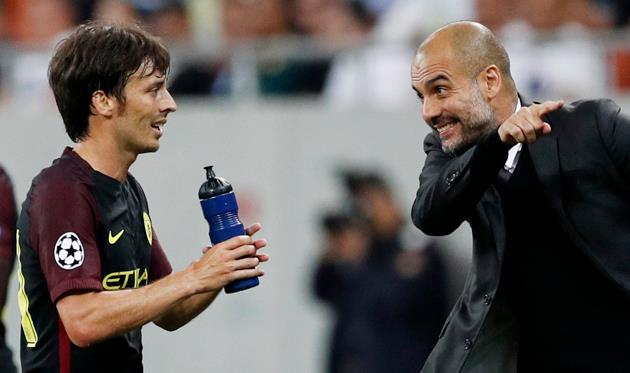 Давид Силва и Пеп Гвардиола, Reuters