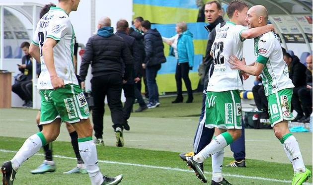 Игорь Худобяк празднует гол в ворота Александрии, ФК Карпаты