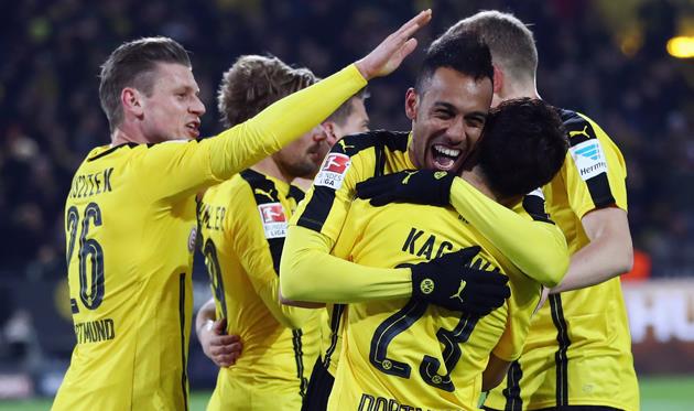 Боруссия празднует гол Обамеянга, Getty Images