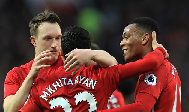 ФИл ДЖонс, Генрих Мхитарян и Антони Мартиаль, getty images