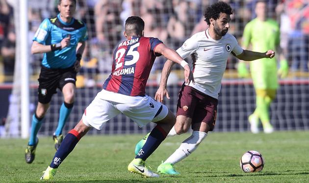 Мохаммед Салах в матче против Болоньи, - Getty Images