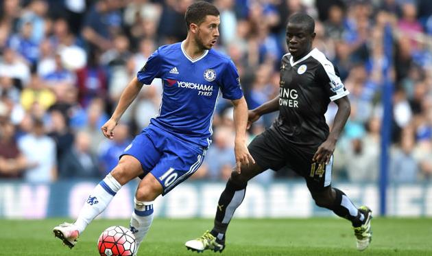 Эден Азар против Нголо Канте в прошлом сезоне, - Getty Images