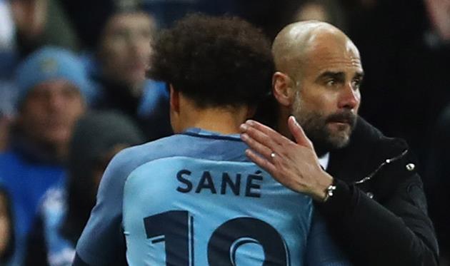 Лерой Сане и Хосеп Гвардиола, getty images