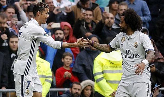 Авторы голов за Реал - Роналду и Марсело, twitter