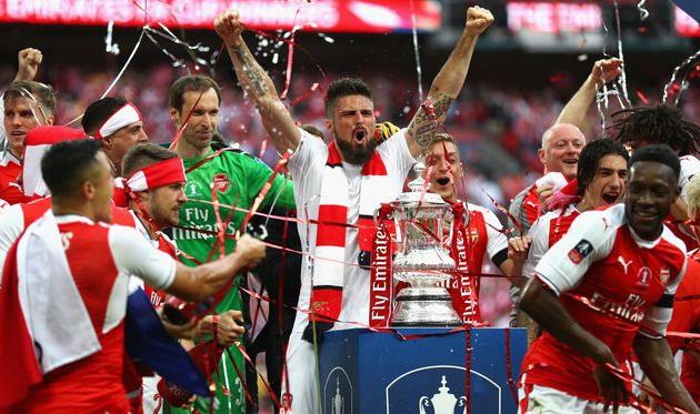 Радость игроков Арсенала, getty images