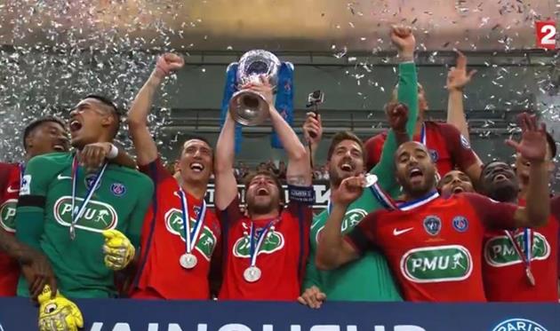 ПСЖ выиграл Кубок Франции, фото - кадр из транслиции
