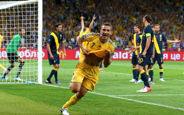 Памятный гол Шевченко шведам, Getty Images