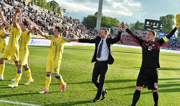 Радость сборной Украины после матча, ffu.ua