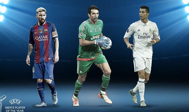 Лионель Месси, Джанлуиджи Буффон и Криштиану Роналду, UEFA.com