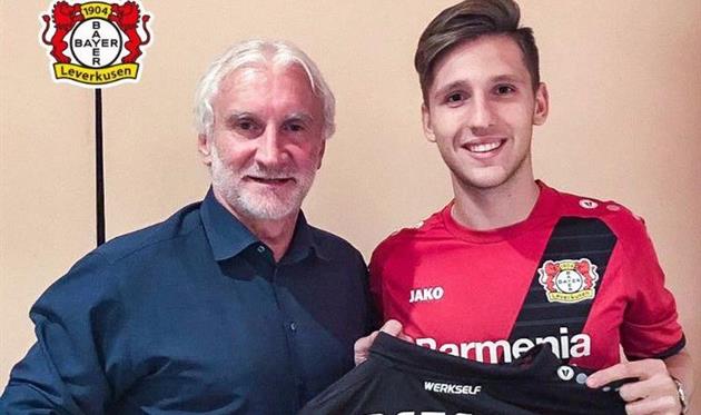 Панайотис Рецос с футболкой Байера, FC Bayer