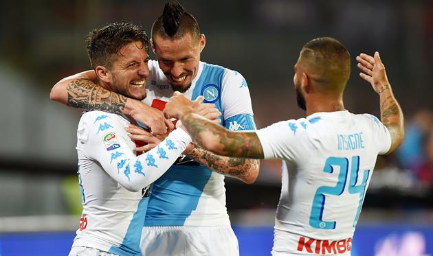 Дрис Мертенс, Марек Хамшик и Лоренцо Инсинье, gettyimages