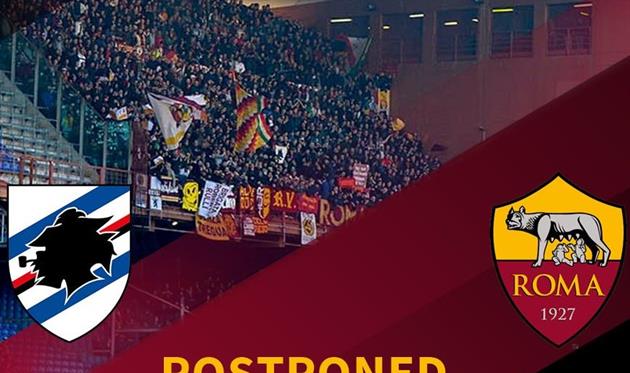 Официально: матч Сампдория — Рома перенесен