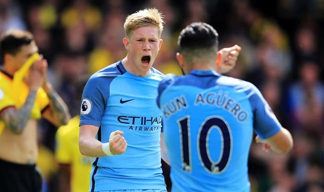 де Брюйне и Агуэро входят в пятерку лучших в АПЛ, getty images